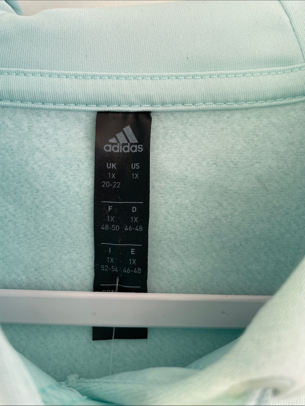 Adidas Mint Green Hoodie with Multicolor Polka-Dot Logo 1X NEW - Picture 2 of 7